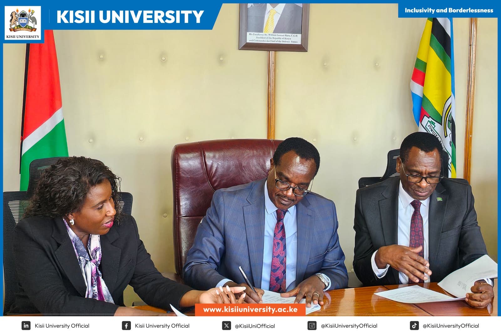 Vice Chancellors sign Implementation Agreements at CS for Education, Hon. Julius Migos Ogamba