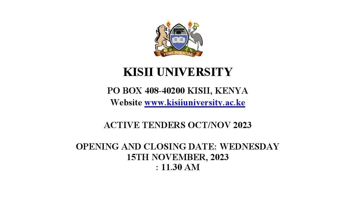 ACTIVE TENDERS OCT/NOV 2023