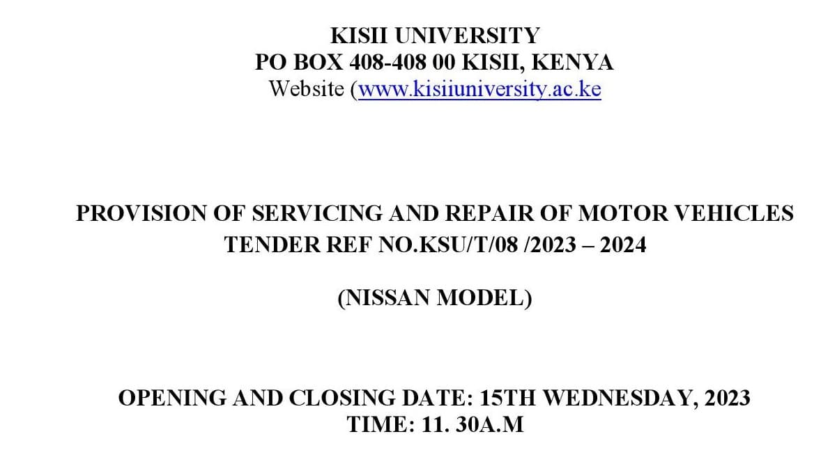 TENDER FOR SERVICING NISSAN MOTOR VEHICLES 2023