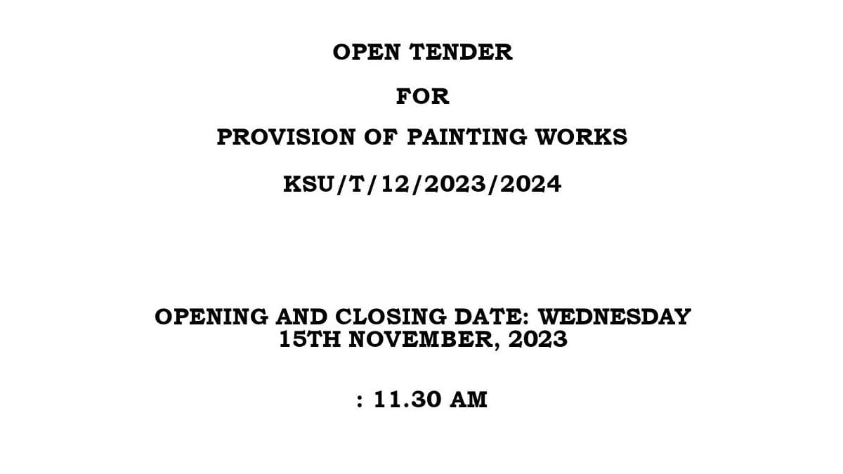 TENDER FOR PAINTING WORKS 2023