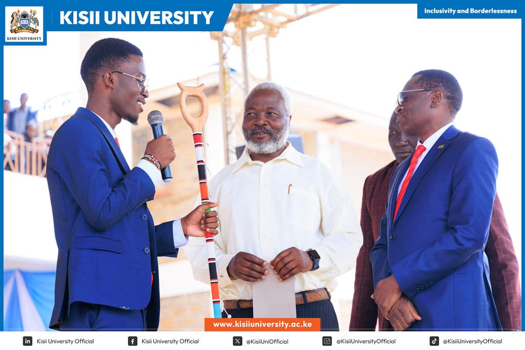 Kisii University student leaders collaborating at a conference table